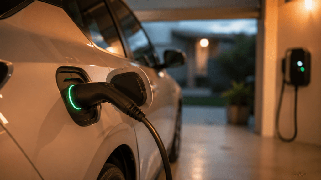 Ganho do motorista de app com carro elétrico: recarga residencial com custo até 5 vezes menor que combustível.
