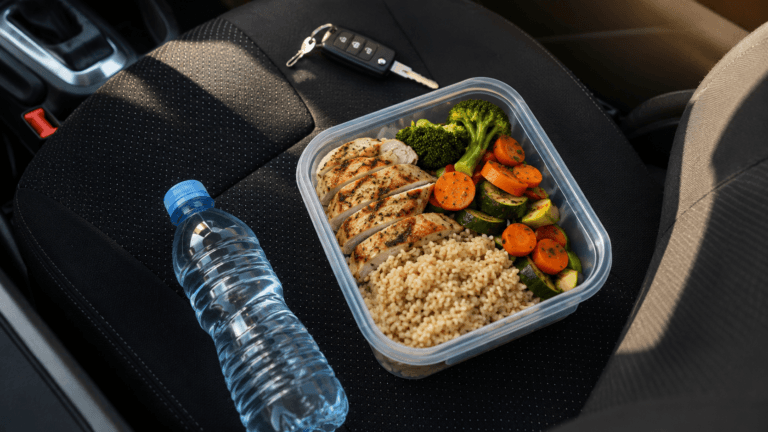 Hábitos de alimentação para motorista de app: marmita saudável preparada antes do turno