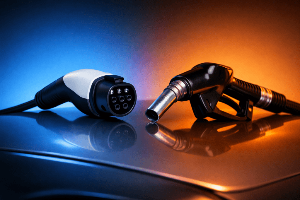 Carro híbrido ou elétrico: comparação entre plugue de recarga e bico de combustível