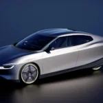 Carro elétrico da Volkswagen Mission Efficiency, vista lateral em estúdio